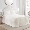 thumbnail image 2 of My Texas House Angelina Draping Ruffle Polyester 3-Piece Bedspread Set, Ivory, King, 2 of 6