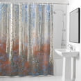 thumbnail image 4 of Blue Forest Plant Fabric Shower Curtain Tree Illustration Washable Shower Curtains for Bathroom, Waterproof Bath Curtain with Hooks Home Decor 72x84in, 4 of 8
