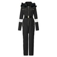 thumbnail image 5 of guisaled One Piece Snowsuit Women Onesie Ski Suit Outdoor Sports Waterproof Windproof Snow Suit Fur Collar Warm Insulated Ski Jumpsuit Coat Clothing, 5 of 8