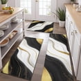 thumbnail image 2 of Black Marble Gold Wave Pattern Kitchen Rugs Sets Of 3,Kitchen Runner Rugs Non Skid Washable,Decorative Kitchen Floor Mats for Kitchen,Sink,Laundry,17"x30"+ 17"x47" + 17"x59", 2 of 6