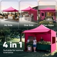 thumbnail image 2 of Quictent 10'x10' Heavy Duty Pop up Canopy Tent with Sidewalls and Awning, Easy up Commercial Gazebo Canopies, Pink, 2 of 8