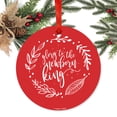 thumbnail image 2 of Religious Round Metal Christmas Ornament, Glory to the New Born King, Includes Ribbon and Gift Bag, 2 of 2