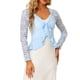 thumbnail image 1 of INSPIRAR CHIC Cárdigans de Encaje Floral para Mujeres con Lazo Frontal y Dobladillo Volante, Bolero Corto Transparente 3XL Azul Claro, 1 of 6