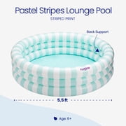Funsicle Pastel Stripes Inflatable Pool For Kids & Adults, 5.5' x 18, Age 6 and up