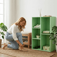 thumbnail image 4 of Mifurn 5-Cube Storage Organizer Bookcase, Bookshelf, Light Green, 4 of 9