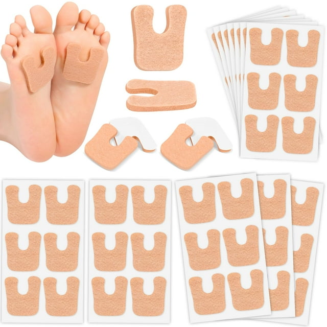 Almohadillas de fieltro suave Jollidecor para pies, 72 unidades, para aliviar el dolor