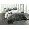 thumbnail image 3 of Ambesonne Black and White Quilted Bedspread Set 3 Pcs, Lonely Tree, King Size, Pale Grey, 3 of 5