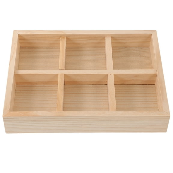 UPGRATOR Retro Style Rectangular Display Tray Jewelry Organizer Box with Multi Grid Compartments 7.9x5.9x1.4in 1 Piece