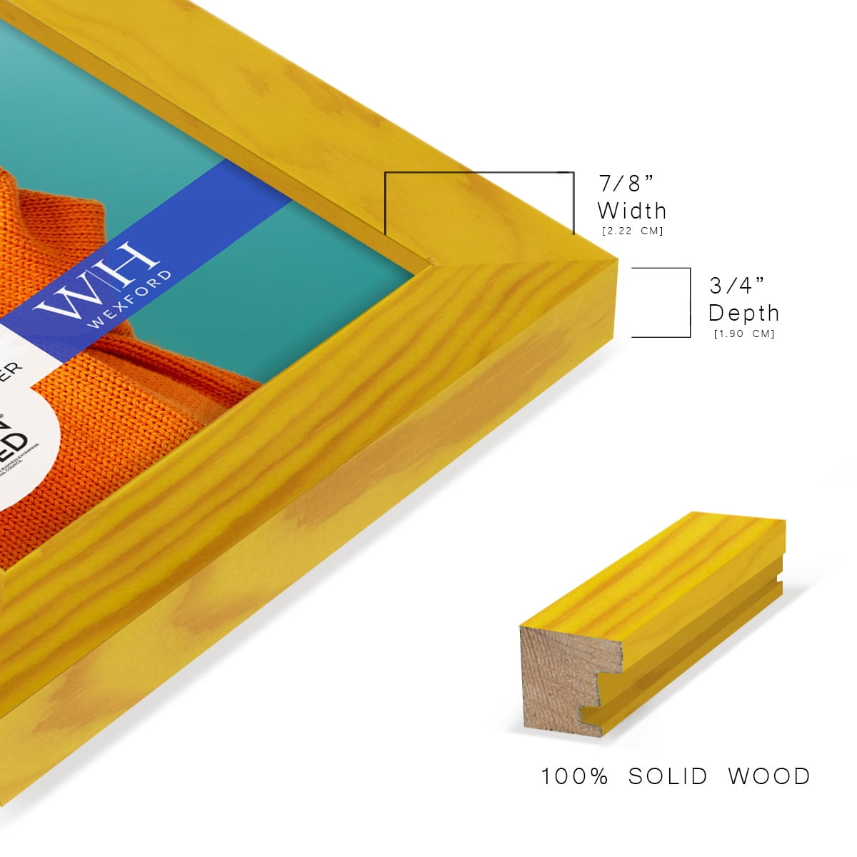 Woodgrain 11 in. x 14 in. Sunflower Yellow Picture Frame Set (Set of 4)