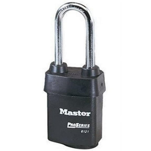Master Lock Keyed Padlock, 7/8 in,Rectangle,Black 6121KALJCN10G010