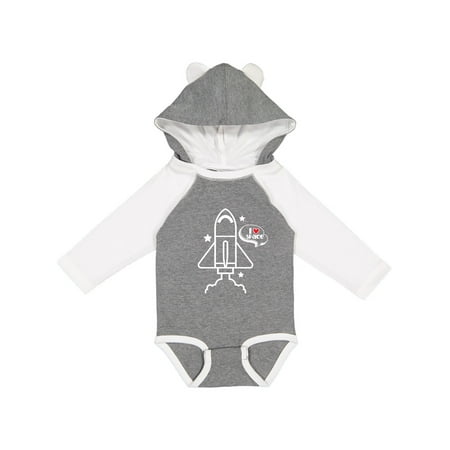 

Inktastic Rocket Ship I Love Space Gift Baby Boy or Baby Girl Long Sleeve Bodysuit