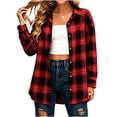thumbnail image 4 of Lmueinov Flannel Shirts for Women Oversized Long Sleeve Womens Plaid Button Down Shirt Shacket Jacket Fall Fashion Blouses Top, 4 of 4