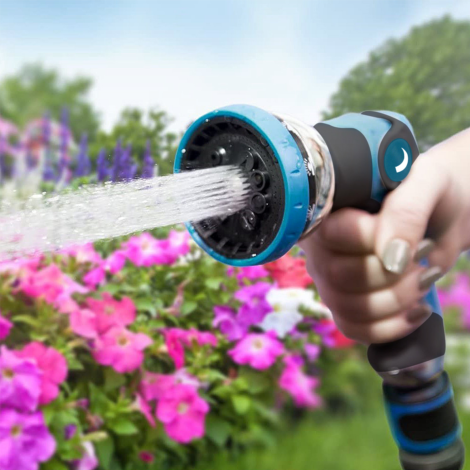 KEYAHAPPY 10-Pattern Hose Nozzle with Thumb Control photo 7