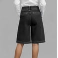 thumbnail image 4 of Women Y2k Wide Leg Jean Shorts Denim Bermuda Grunge Shorts Summer Loose Fit Low Rise Jorts 2026 Black S, 4 of 4