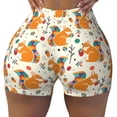 thumbnail image 2 of Balery Squirrel With Colorful Tail Printed Workout Shorts for Women Seamless Scrunch Short Gym Yoga Running Sport Active Exercise Fitness Shorts-Large, 2 of 8
