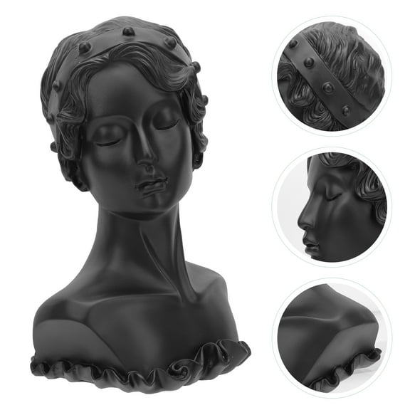 CRILSTYLEO Black Resin Figure Bust Statue 1Pc Jewelry Display Rack for Home and Store Decoration