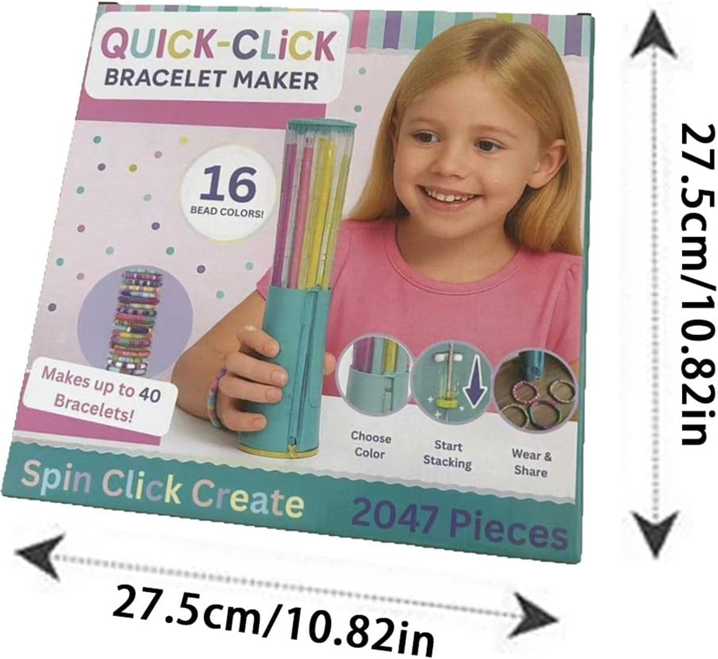 Quick Click Bracelet Maker Kit, Cool Bracelet Making Machine, DIY Jewelry Craft Kit Rotate Click Wear, Fun DIY Jewelry Set for Girls & Tweens, Develop Hands-On and Creativity Skills (1pcs)