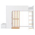 thumbnail image 5 of Twin Size Kids Loft Bed with Shelves, Wooden High Profile Teens Storage Bed Frame with Ladder and Removable Large Drawer, 5 of 11