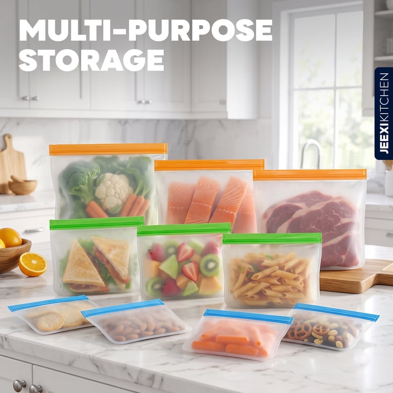 Jeexi Reusable Food Storage Bags, 12 Count, Multi-Size Set photo 7