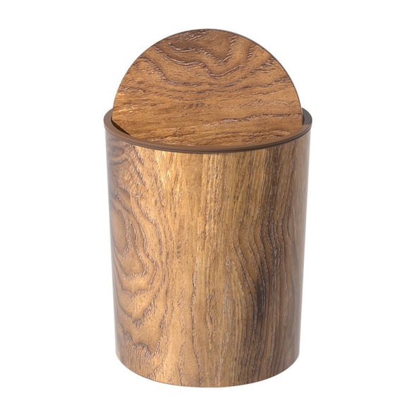 tamizeot Swing Lid Grain Trash Can Bin With for Creative For Room Bin Lid Paper Imitation Bin With Wooden