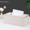 thumbnail image 2 of Funda para caja de pañuelos TUNC Caja de pañuelos de cuero PU rectangular Sencillez, 2 of 5