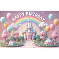 thumbnail image 3 of LUUFILx 3D Happy Birthday Background Rainbow Clouds Decoration Banner Colorful Balloons Candles Theme Photo Booth Photography, 3 of 8