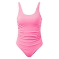 thumbnail image 5 of One Piece Swimsuit Women,Ribbed Ruched Swimsuit Tummy Control Bathing Suit Swimwear Figure Enhancing Swimdress with Adjustable Straps,Swimsuit for Women,M,RD2, 5 of 7