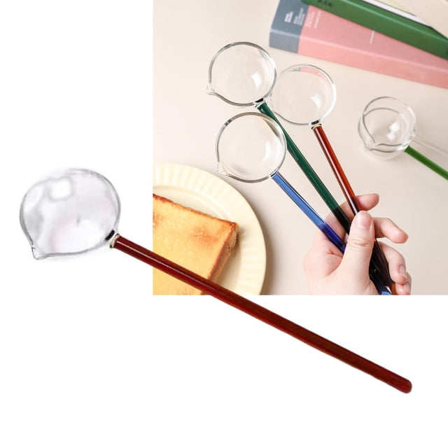 para servir de vidrio grande, para servir, utensilios de cocina con mango largo de 9,92 pulgadas, para sopa, Rojo Macarena cuchara sopera