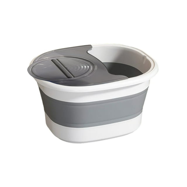 Ergonomic Foldable Foot Spa Tub - Portable Massage Basin with Acupressure Nodes & Phone Holder