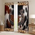 thumbnail image 2 of Manfei Vintage Farm Horseshoe Curtains Pack of 2 (42x84 Each),Rustic Cowhide Print Curtains Blackout,Retro Brown Stars Bedroom Curtains For Boys Teens,Luxury Bedroom Decor, 2 of 6