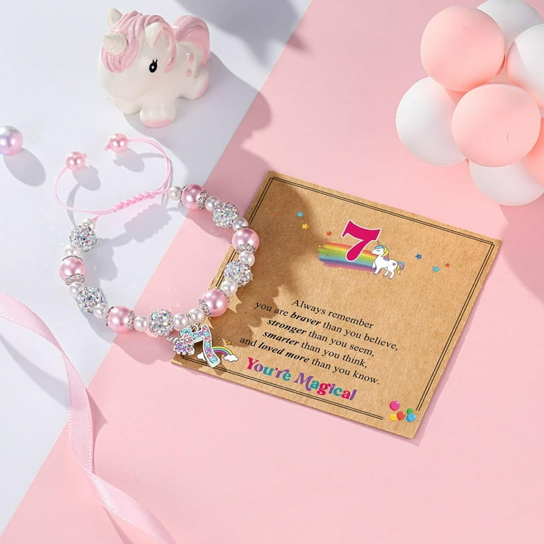 Birthday Gifts for 3-12 Year Old Girl Unicorn Bracelet, Christmas