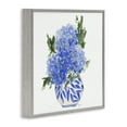 thumbnail image 3 of Stupell Industries Blue Hydrangeas in Leaf Vase Floral Painting Gray Framed Art Print Wall Art, 24 x 24, 3 of 8