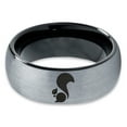 thumbnail image 2 of Tungsten Squirrel Rodent Chipmunks Band Ring 8mm Men Women Comfort Fit Black Dome Brushed Gray Polished, 2 of 4