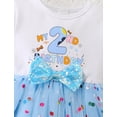 thumbnail image 5 of IDOPIP Toddler Birthday Girl Sparkle Confetti Ruffle Tutu Dress Baby Dog Ears Hair Clips Outfit Cake Crush Smash Photo Shoot 2T Blue, 5 of 9