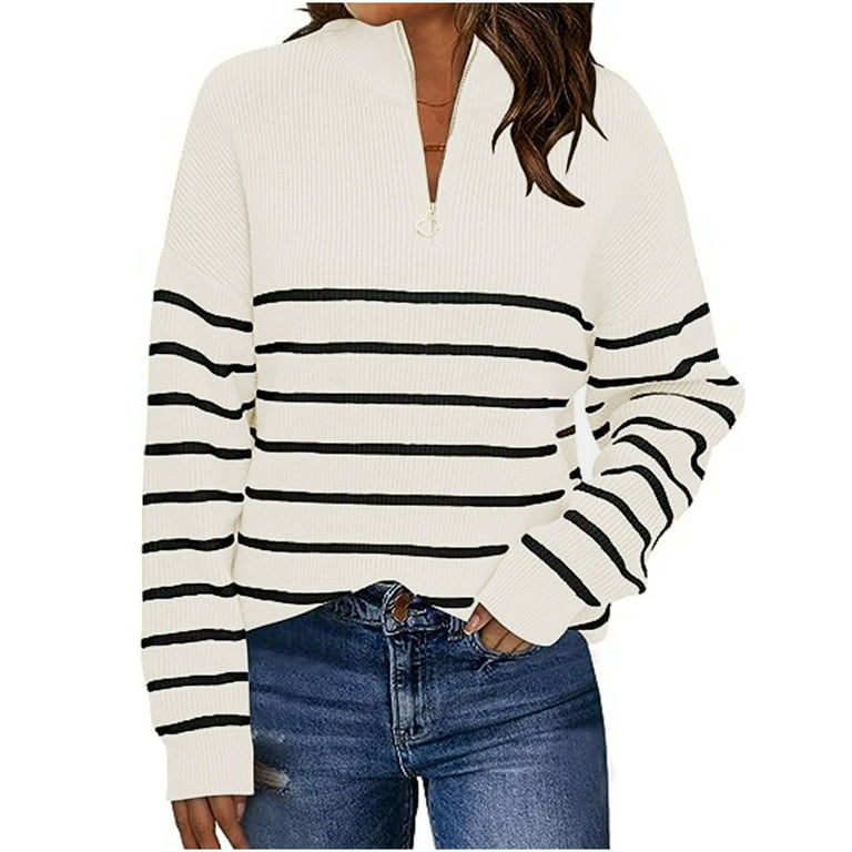 Women's Casual Long Sleeve Quarter Zip Pullover Sweaters Women's Casual Long Sleeve Quarter Zip Pullover Sweaters