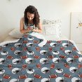 thumbnail image 3 of Football Helmet Pattern Soft Sherpa Fleece Throw Blanket, Warm Cozy Plush Blanket for Sofa Bed Couch, All Season, 50"x60", 3 of 5