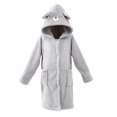 thumbnail image 2 of YUNAFFT Kids Hooded Bathrobe Long Sleeve Pockets Soft Absorbent Robe Cozy Home Loungewear, 2 of 3