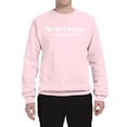 thumbnail image 2 of Inspirational Quote Be the Change by Mahatma Gandhi 1913 Unisex Crewneck Graphic Sweatshirt, Light Pink, 3XL, 2 of 3