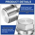 thumbnail image 3 of M27 x 2 Male Pipe Plug 2Pcs Oil Drain Plug 304 Stainless Steel Hex Flange Socket, 3 of 7