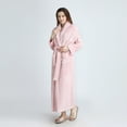thumbnail image 4 of ZZWXWB Robes For Women Women Solid Thicken Velvet Robe Bathrobe Gown Pajamas Sleepwear Pocket Waistband Pink M,ac1327, 4 of 5