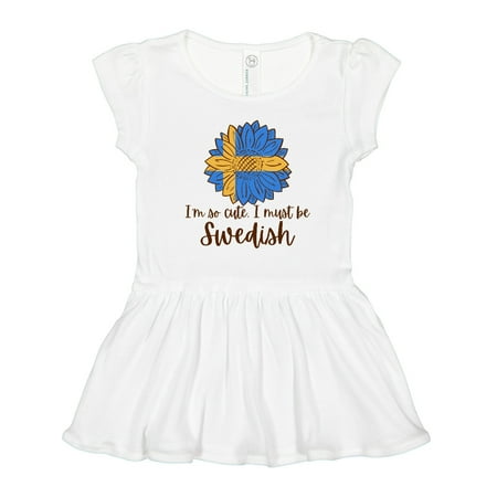 

Inktastic I m So Cute I Must Be Swedish Sunflower Gift Toddler Girl Dress