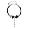 thumbnail image 2 of Delight Jewelry Silvertone Believe Faith Prayer Hope Bar Mom Celtic Knot Leather Bead Bracelet, 7"+2" Extender, 2 of 4