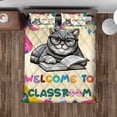 thumbnail image 4 of Welcome to British Shorthair Classroom Teacher Dog Mom Quilt Bedding Set Cat Lover Kitten Owner Gifts 1 Blanket Bed Cover 2 Pillowcases - 02015, 4 of 5