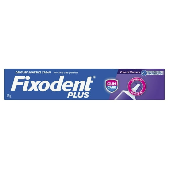 Adhésif sûr pour prothèses Fixodent Plus Soin des gencives 57g
