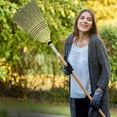 thumbnail image 2 of Handmade Corn Broom with Wooden Handle –Heavy Duty Broom for Courtyard, Lobby & Market,  Corn Fill Straw Broo'm, Sews Indoor & Outdoor Bristle for Sweeping, 2 of 4