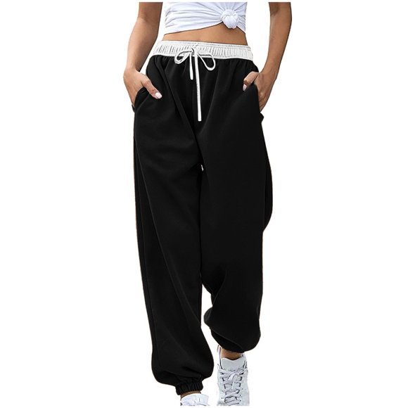 Cameland Sweatpants for Women with Pockets Petite Cinch Bottom Drawstring Straight Leg Sweatpants Comfortable Baggy Pants Cotton Loose Jogger Pants