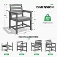 thumbnail image 4 of SERWALL Outdoor HDPE Dining Table Set, 7-Piece Outdoor Dining Table Sets with Umbrella Hole, Grey, 4 of 6