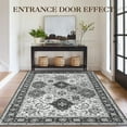 thumbnail image 3 of Haperlare Vintage Floral Area Rugs Non Slip Stain-Resistant Rugs for Kitchen Dining Room,8'x10' Grey Indoor Floor Rug, 3 of 7