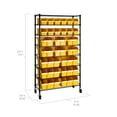 thumbnail image 4 of Seville Classics 8-Tier NSF 24-Bin Rack, 36" W x 14.25" D x 63.5" H, Yellow, 4 of 13