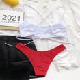thumbnail image 2 of Abcnature Women's Bikini Swimsuits Sets, Thong Bikini Sets Backless Bikini Two Piece Filled Bra Beachwear Swimwear Bikini Sets for Women Red M, 2 of 5